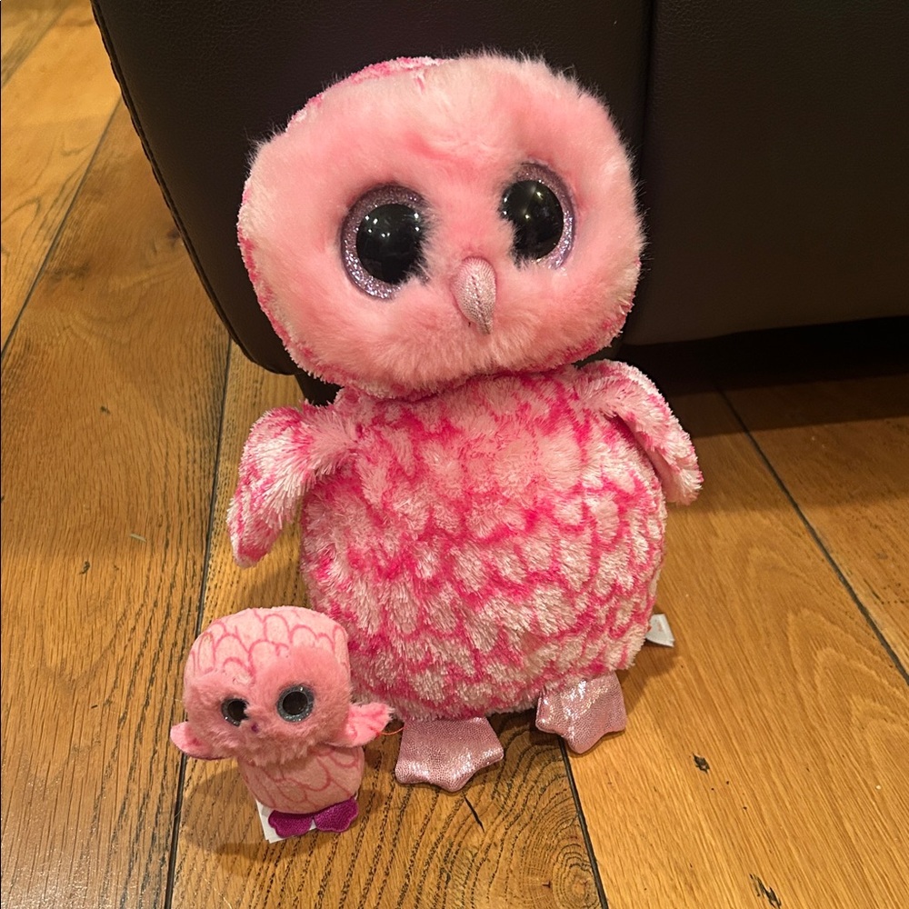 Ty Beanie Boos Pinky Owl Medium & Mini